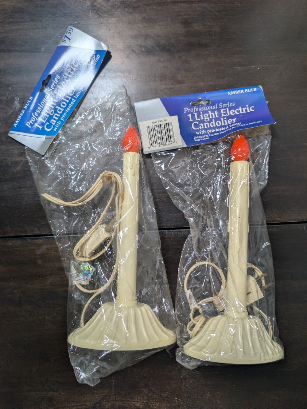 VinProfessional Series Amber Electric Candlelight Pair - Cream with Orange Flame